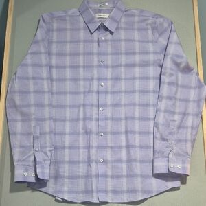 Calvin Klein Men's Lavender Plaid Dress Shirt